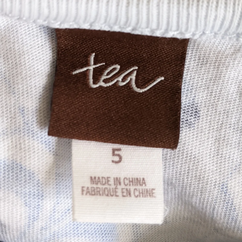 Tea Collection Mighty Mini Flocks & Florals Blue Sleeveless Dress Girls Sz 5